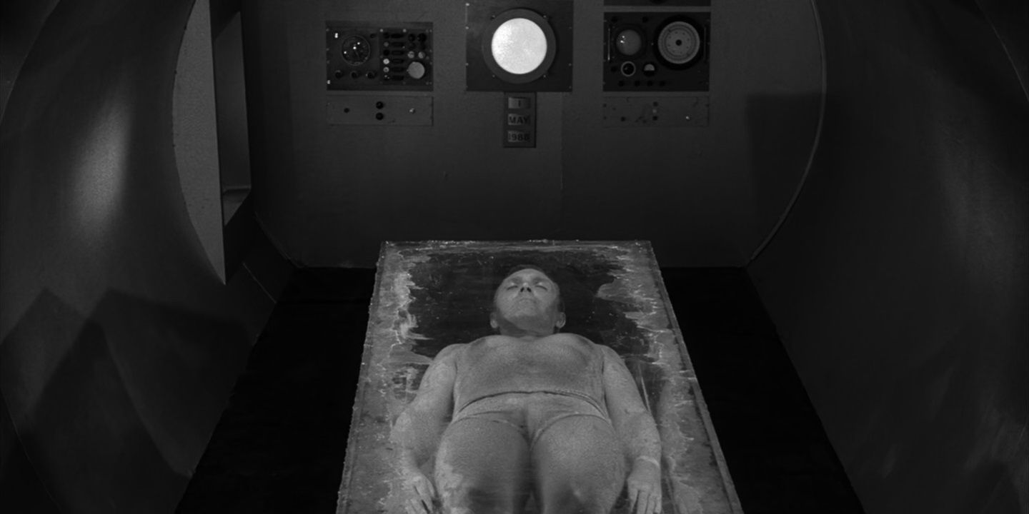 Stansfield in suspended animation in The Twilight Zone's "The Long Morrow".