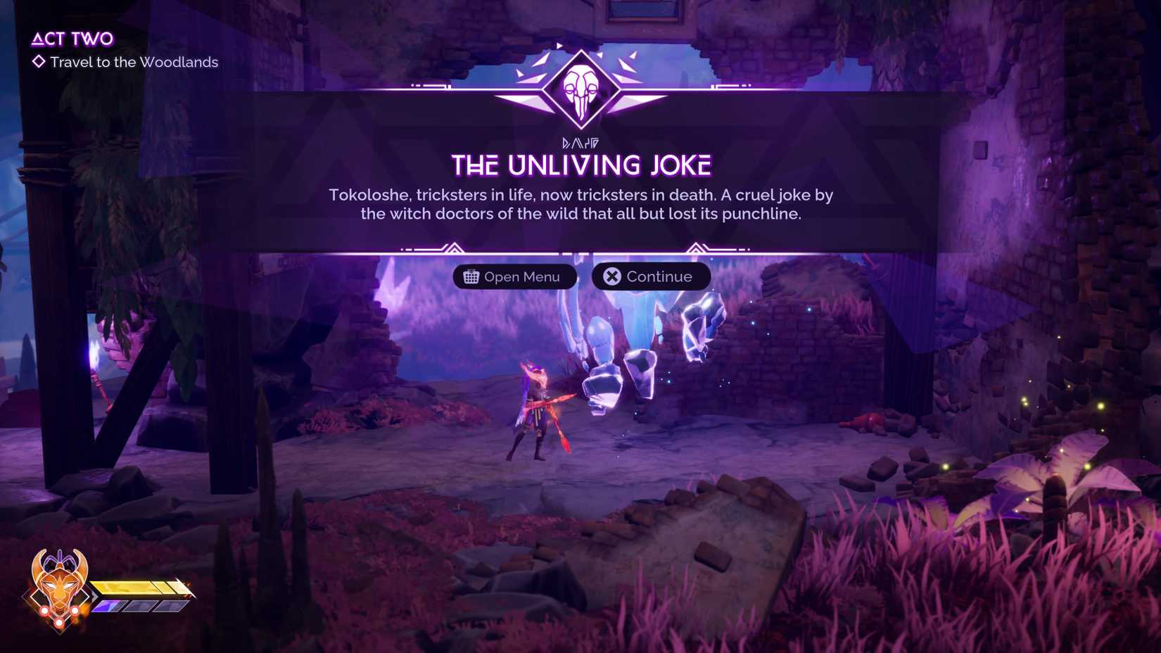 The Unliving Joke Echo in Tales of Kenzera