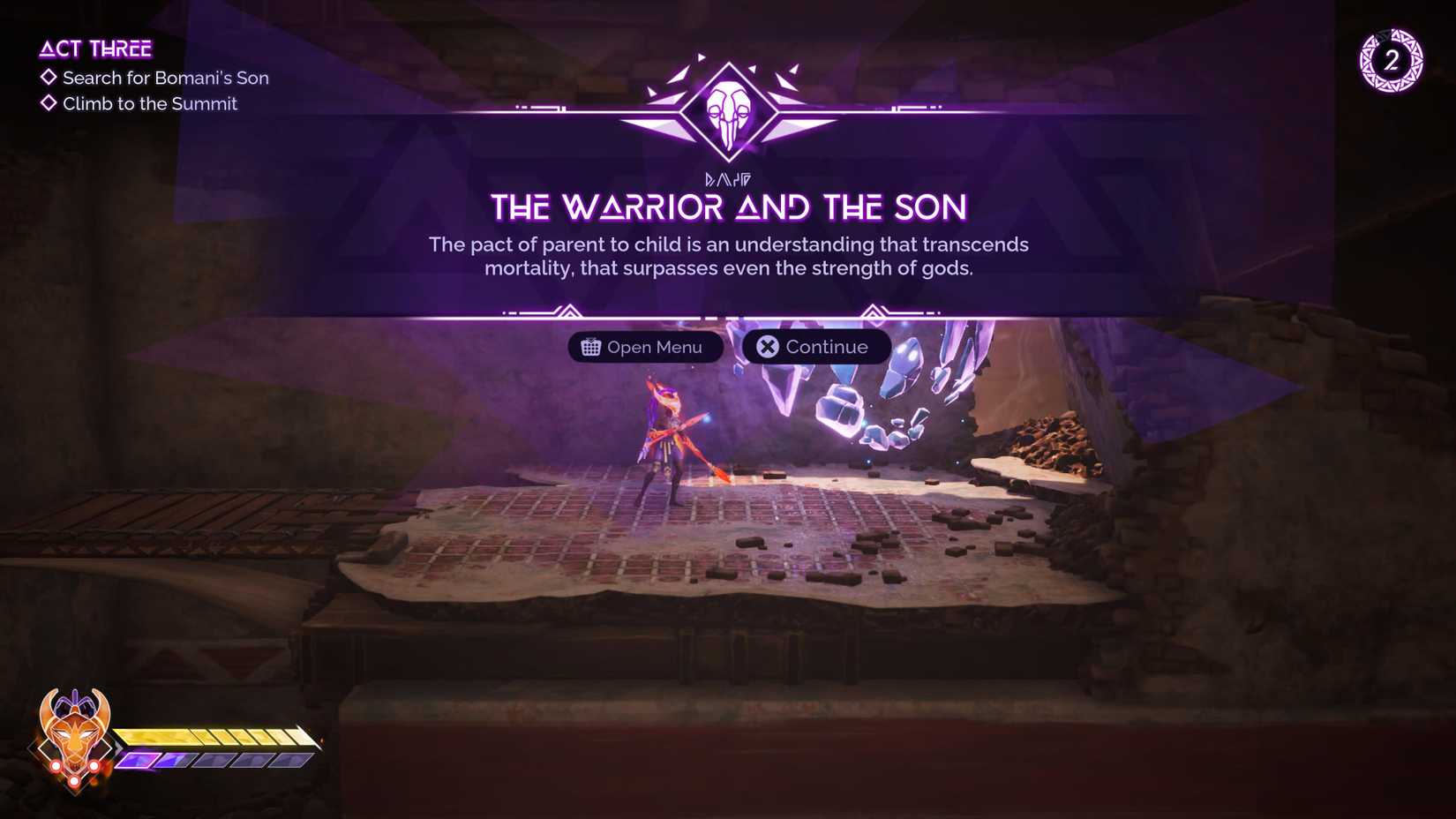 The Warrior and the Son Echo in Tales of Kenzera