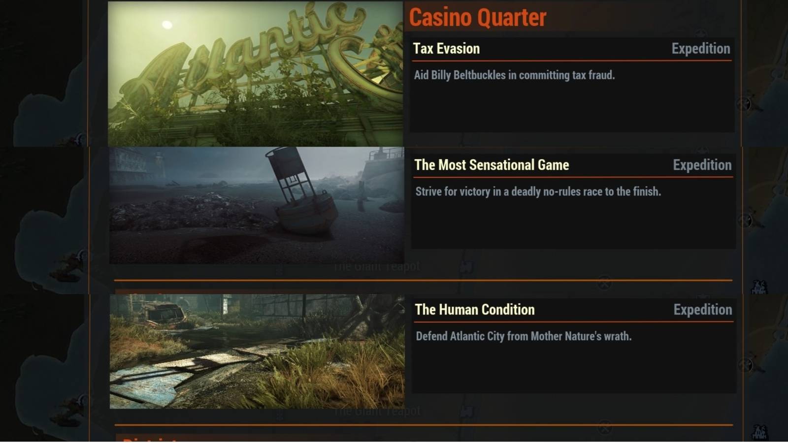  Fallout 76 Expeditions menu