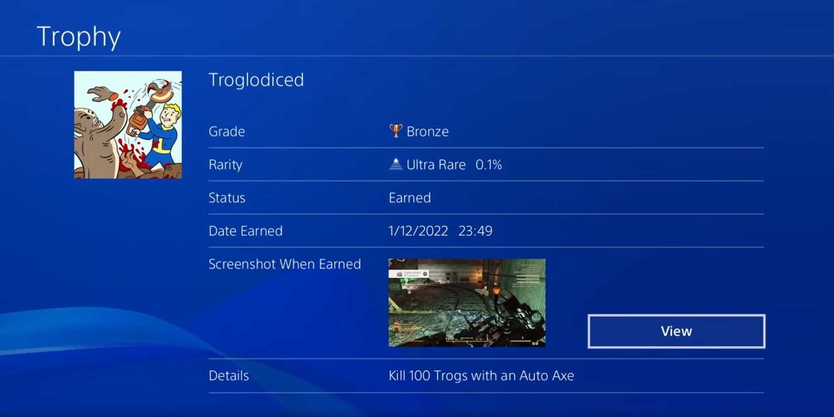 Troglodiced Trophy Fallout 76