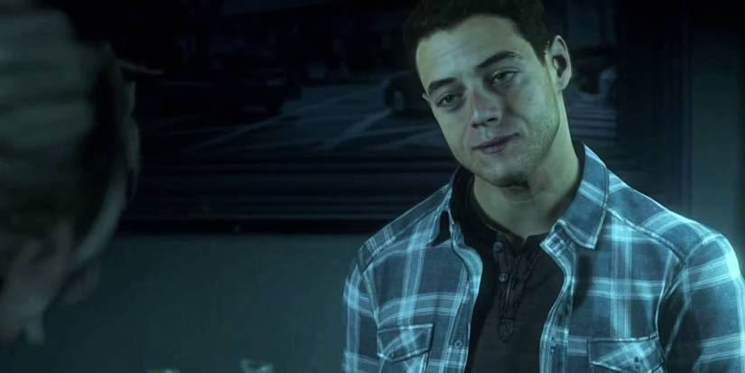 Josh Washington in a plaid shirt, Until Dawn