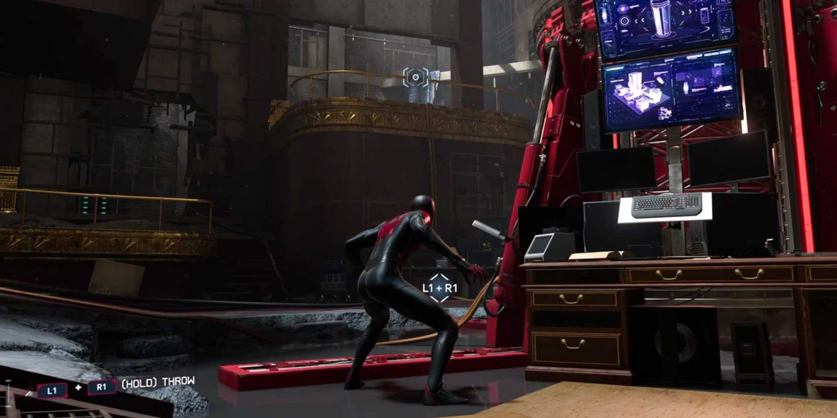 Miles Morales in his Spider-Man suit in Spider-Man: Miles Morales