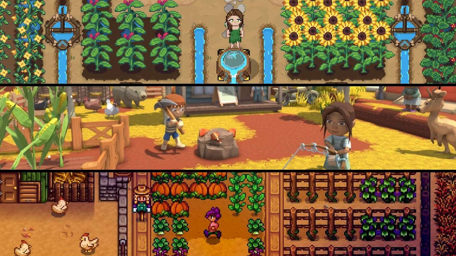 Roots of Pacha, Dinkum and Stardew Valley