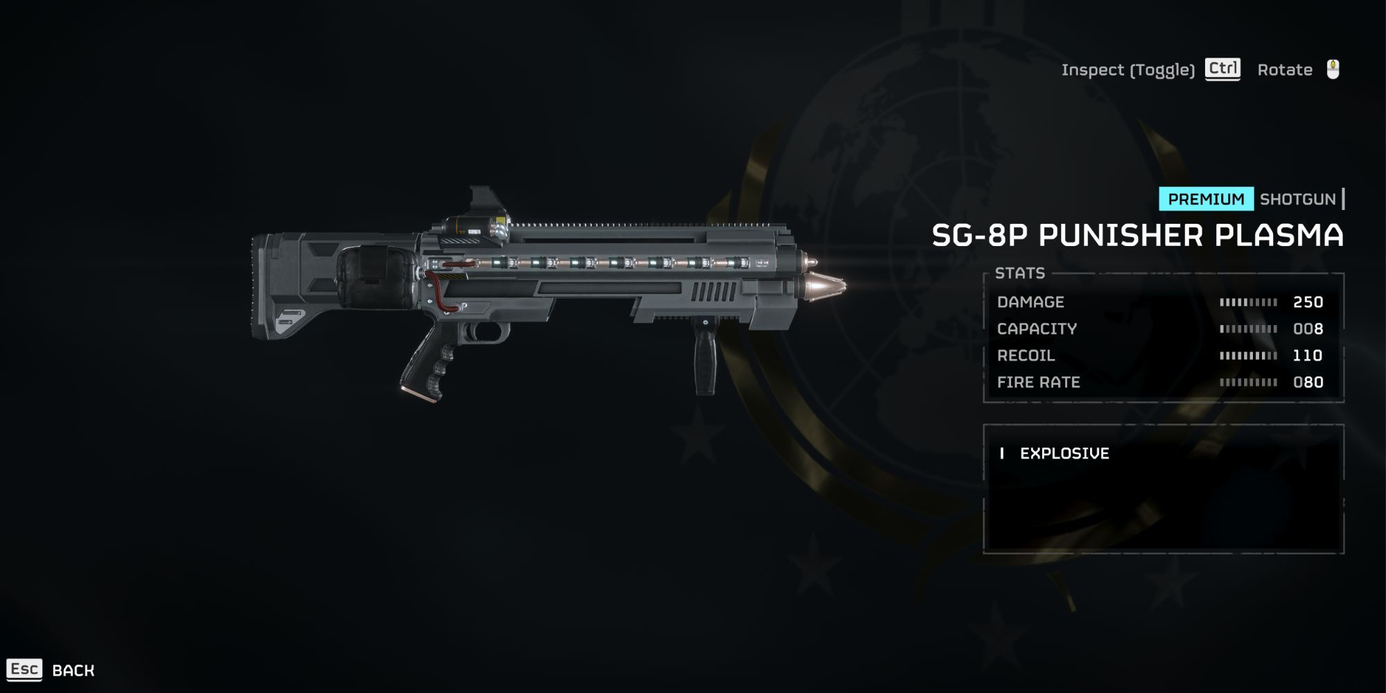 a close up view of the SG-8p Punisher Plasma energy based gun