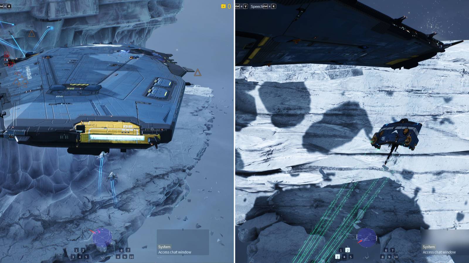 Strikecraft Docking On A Mothership & A Support Frigate Healing A Ship