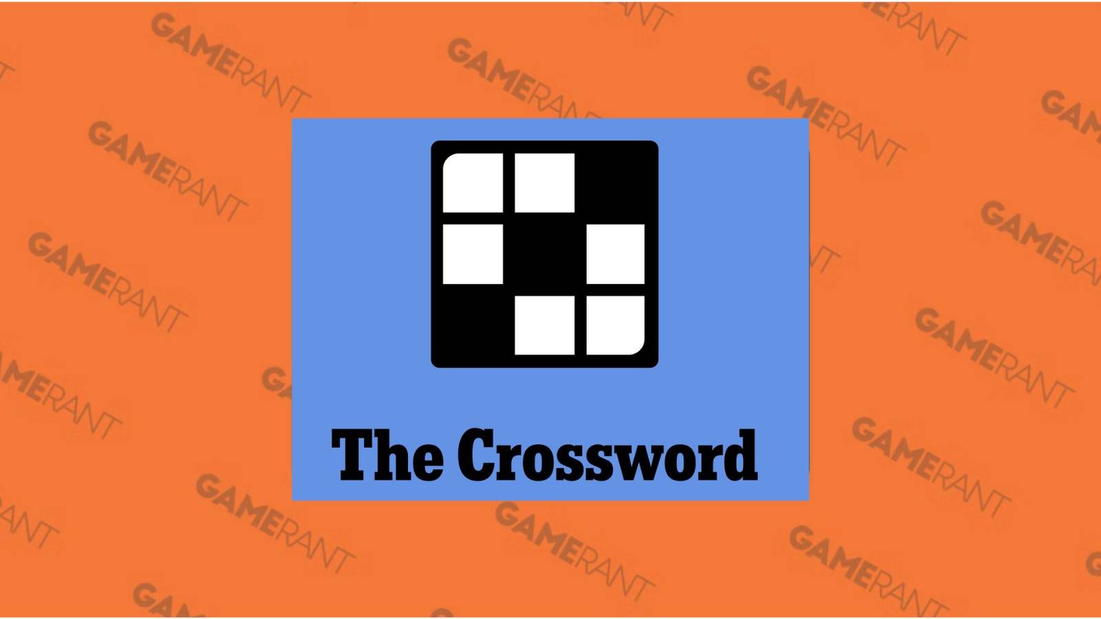 The New York Times Crossword logo in front of an orange background