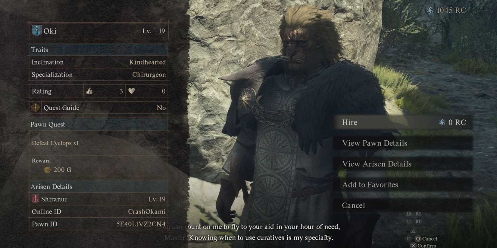 A Mage pawn with the Chirurgeon specialization in Dragon’s Dogma 2