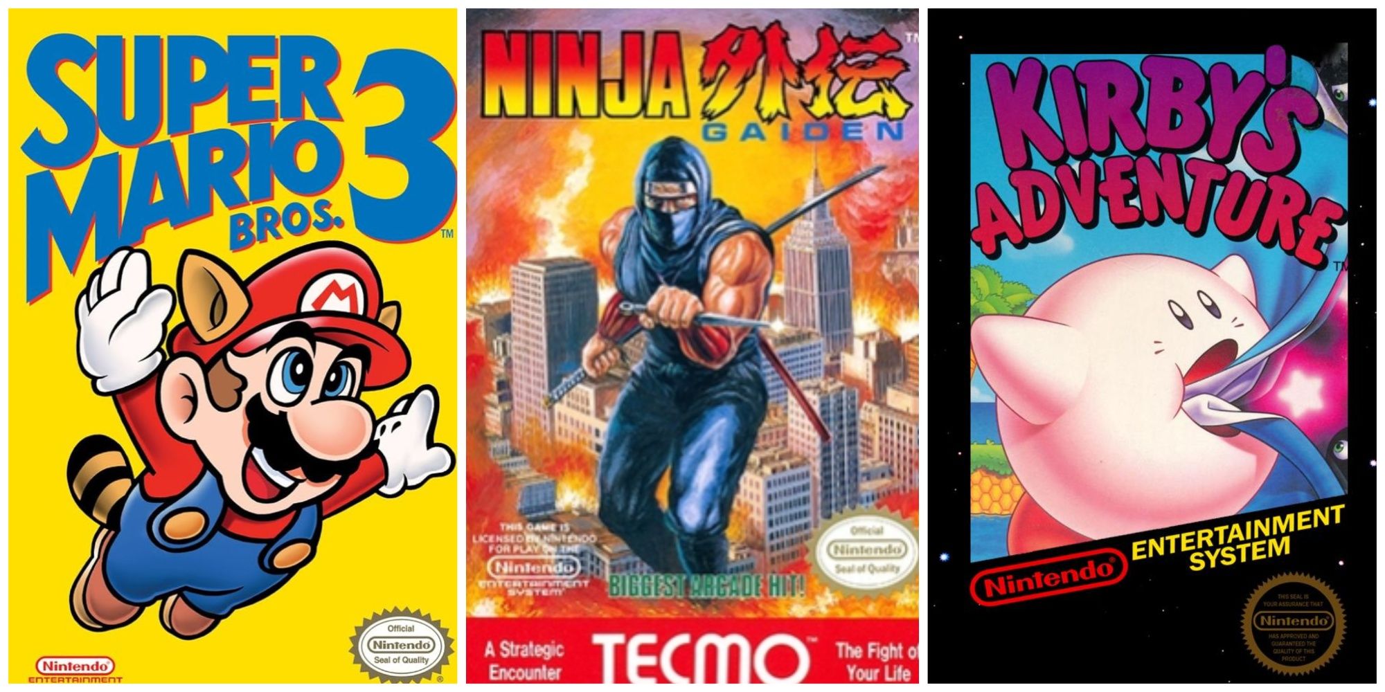 Box coverarts collage of a few NES games