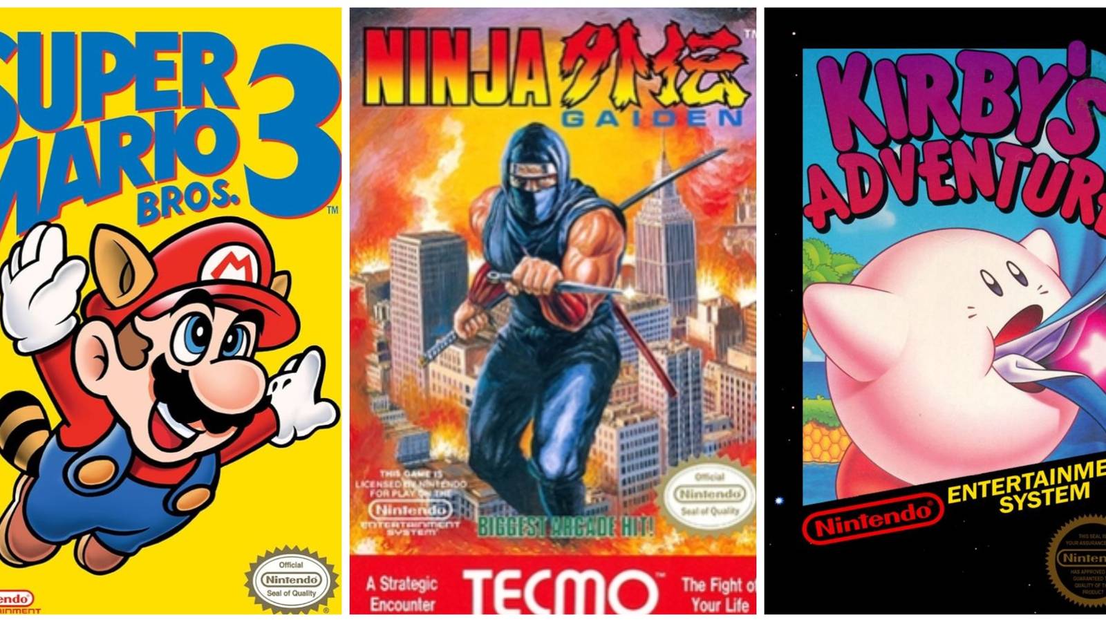Box coverarts collage of a few NES games