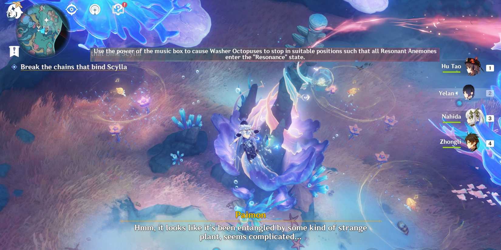 use the power of the music box washer octopuses stop in suitable positions resonant anemones puzzle in genshin impact