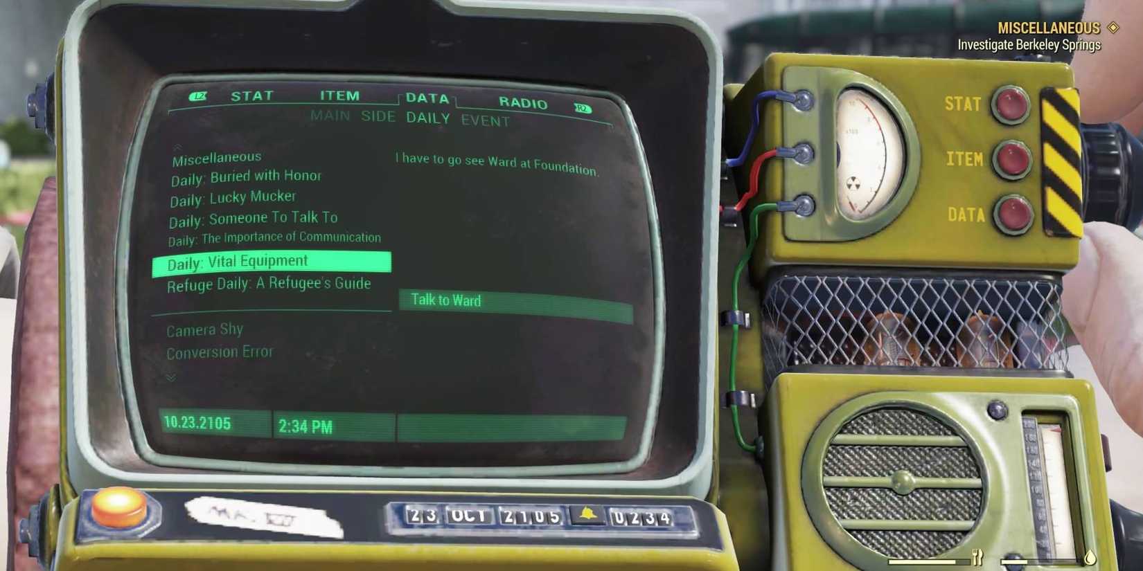 Vital Equipment in Fallout 76