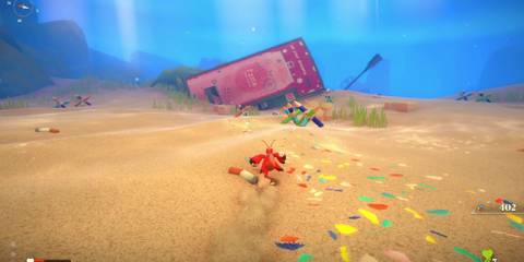 walking up to vending machine in another crab's treasure