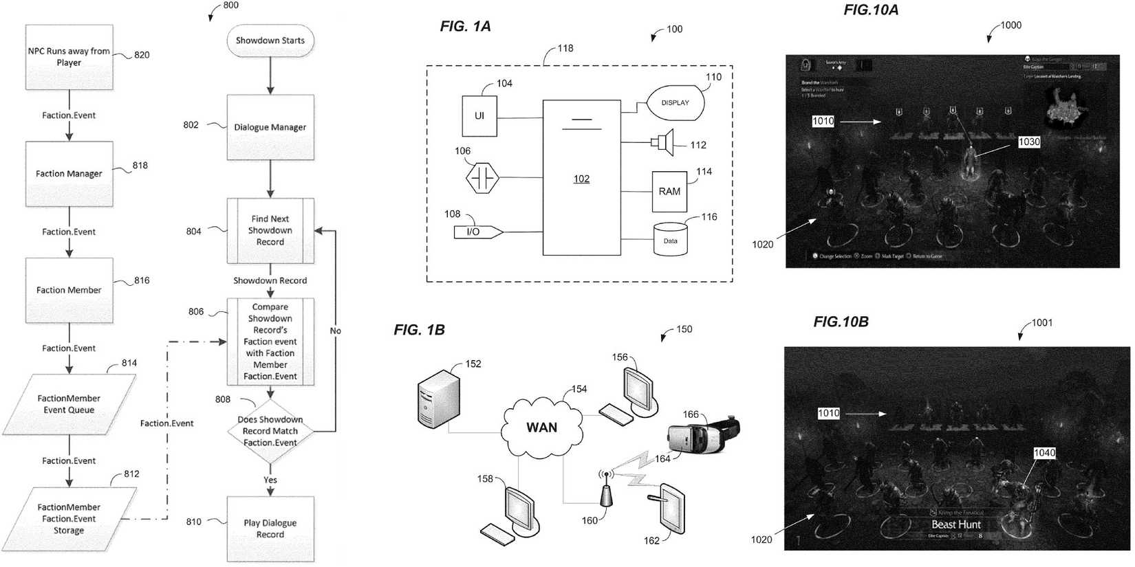 A group of diagrams from a patent for Warner Bros. Nemesis System.