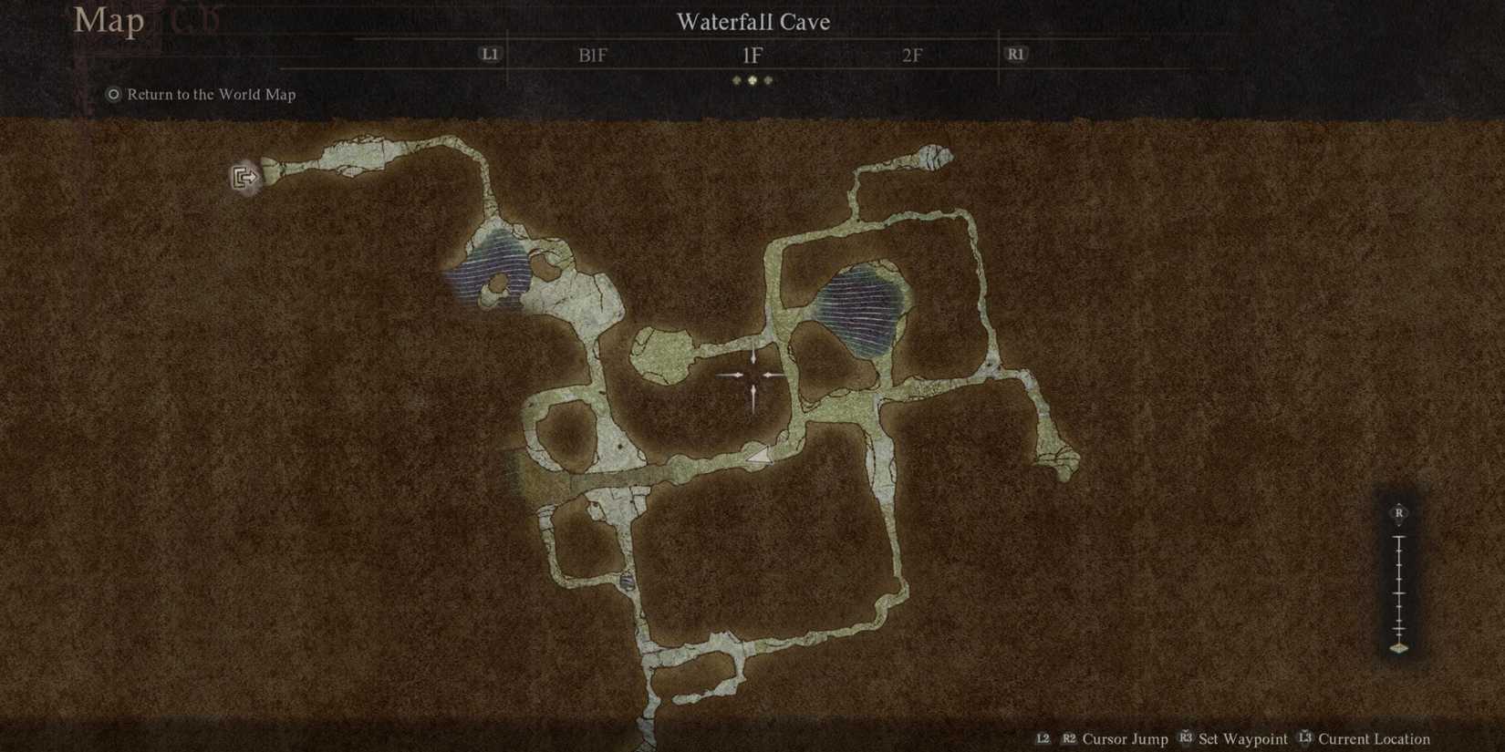 Waterfall Cave 1F Map in Dragon's Dogma 2