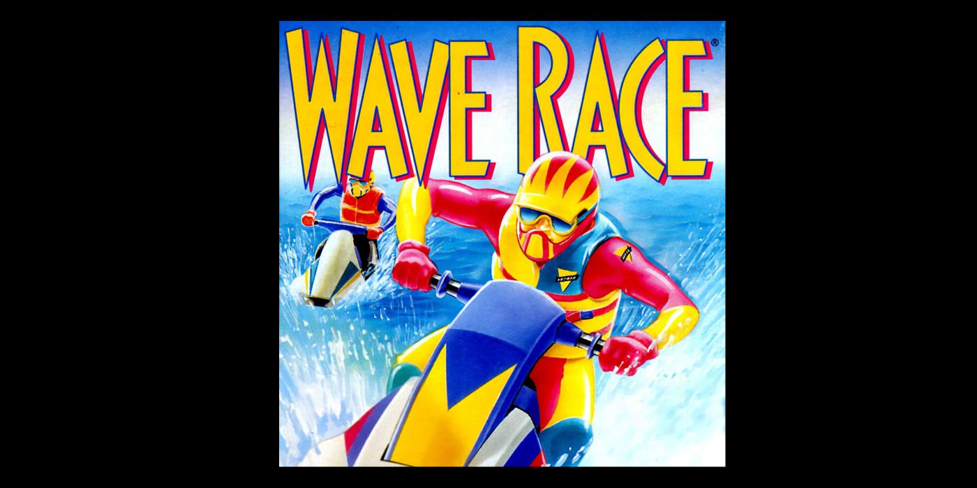 The title image for Wave Race, showing two jet ski riders