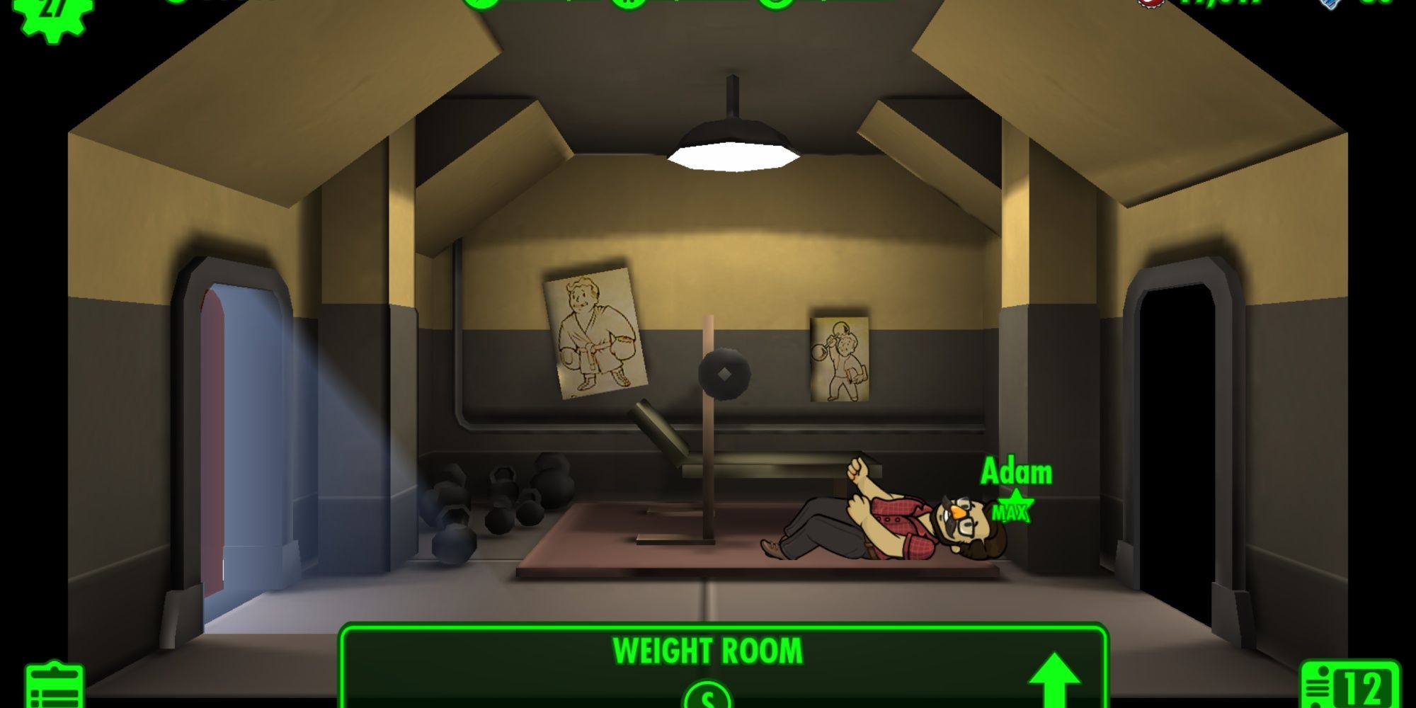 Weight Room In Fallout Shelter