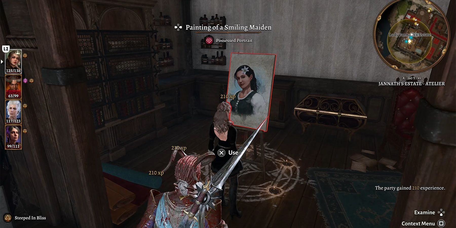 what to do witht he painting of a smiling maiden in baldurs gate 3