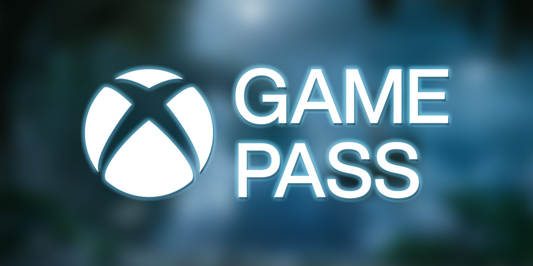 white abridged Xbox Game Pass logo over blurred Shadow of the Tomb Raider storm promo screenshot