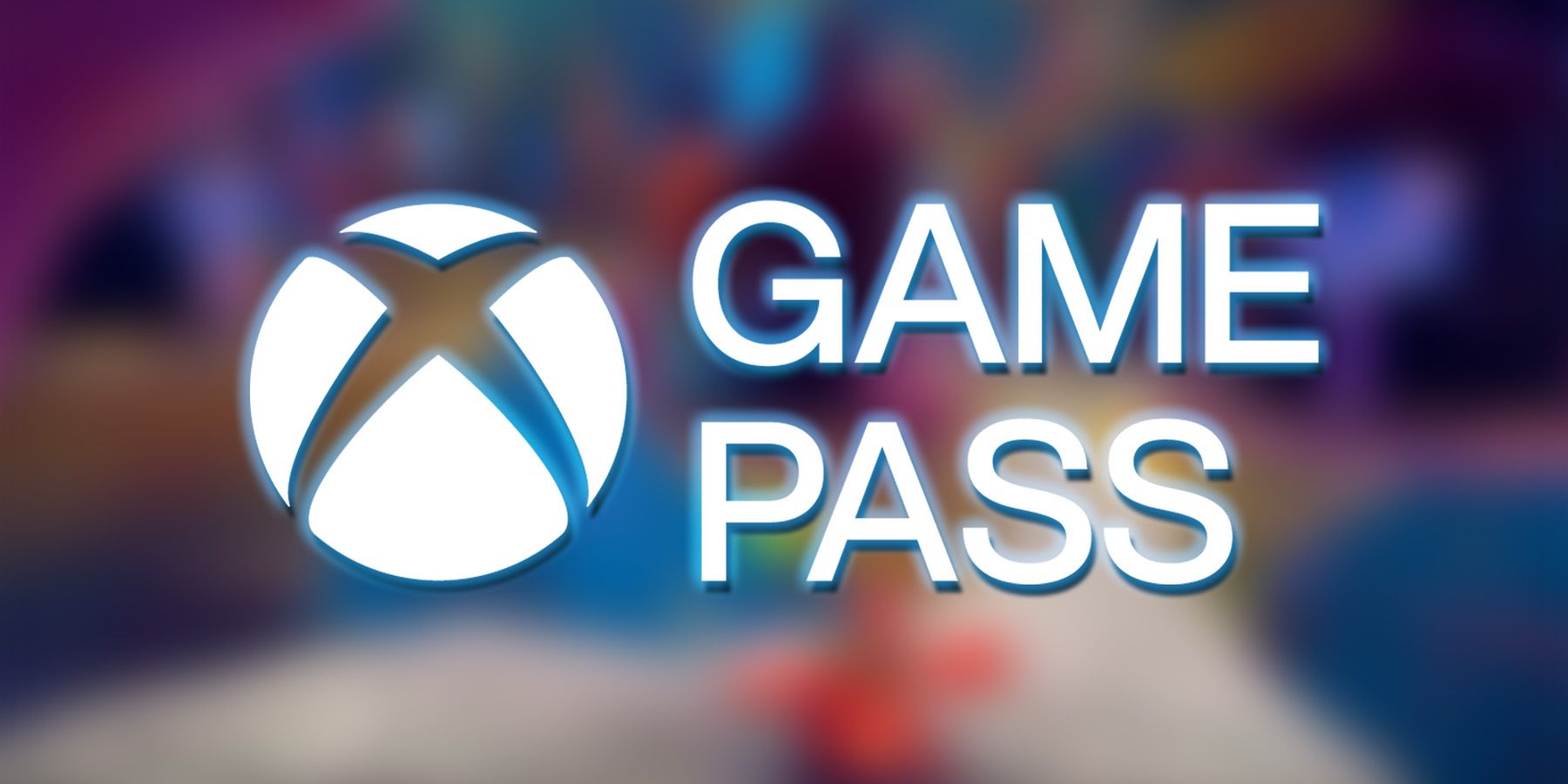 white abridged Xbox Game Pass logo with blue outer glow on blurred Another Crab's Treasure screenshot