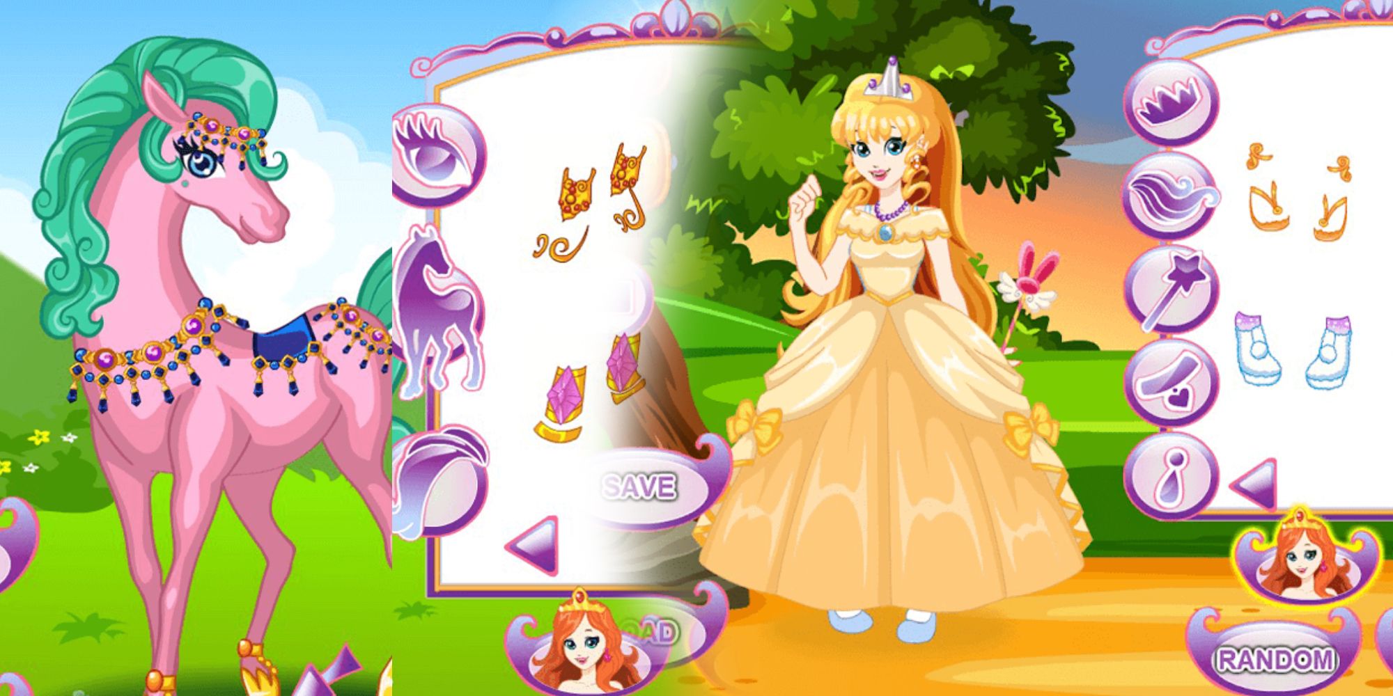 White Horse Princess Dress Up dress up ponies horses and princesses w wash up makeup games-1