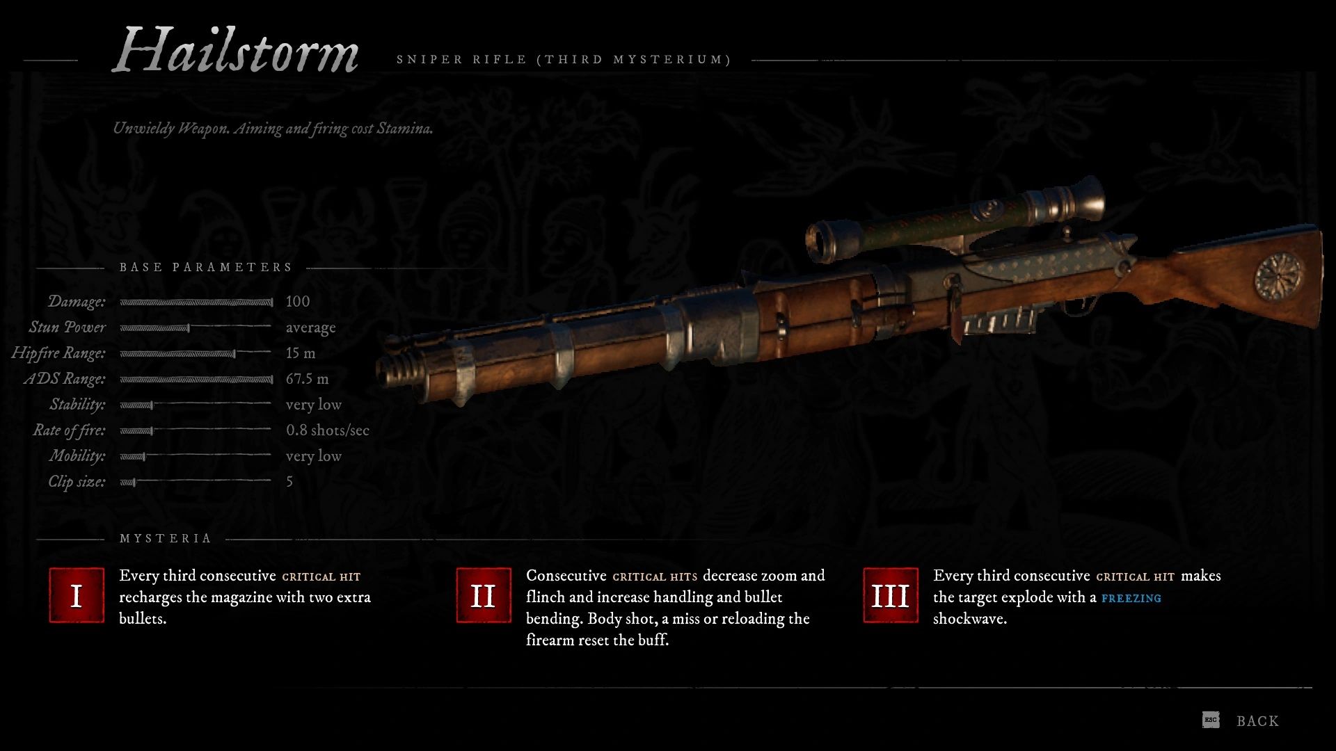 The Hailstorm rifle in Witchfire