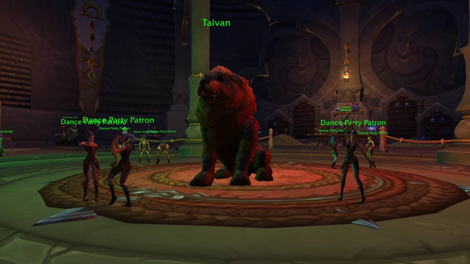 taivan the massive bakar hanging out at a party in Valdrakken in wow