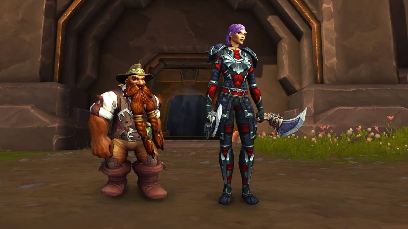 brann bronzebeard and a human rogue from wow the war wtihin