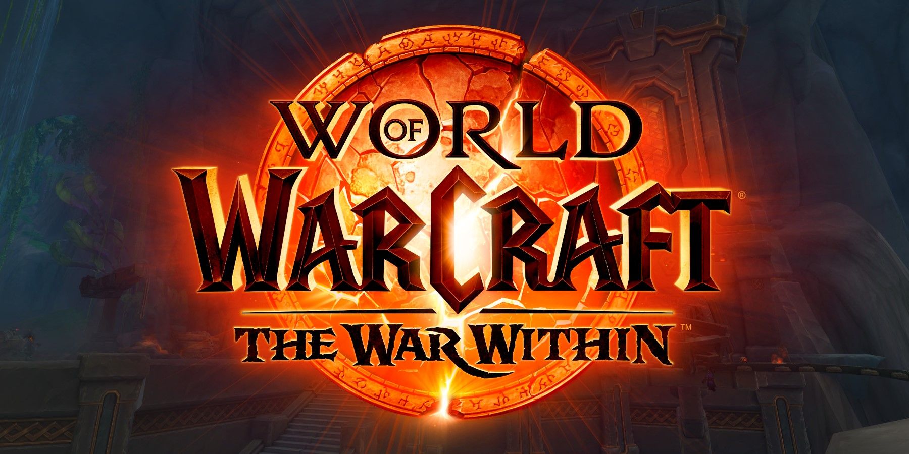 the ringing deeps from wow tww with the logo in front of it
