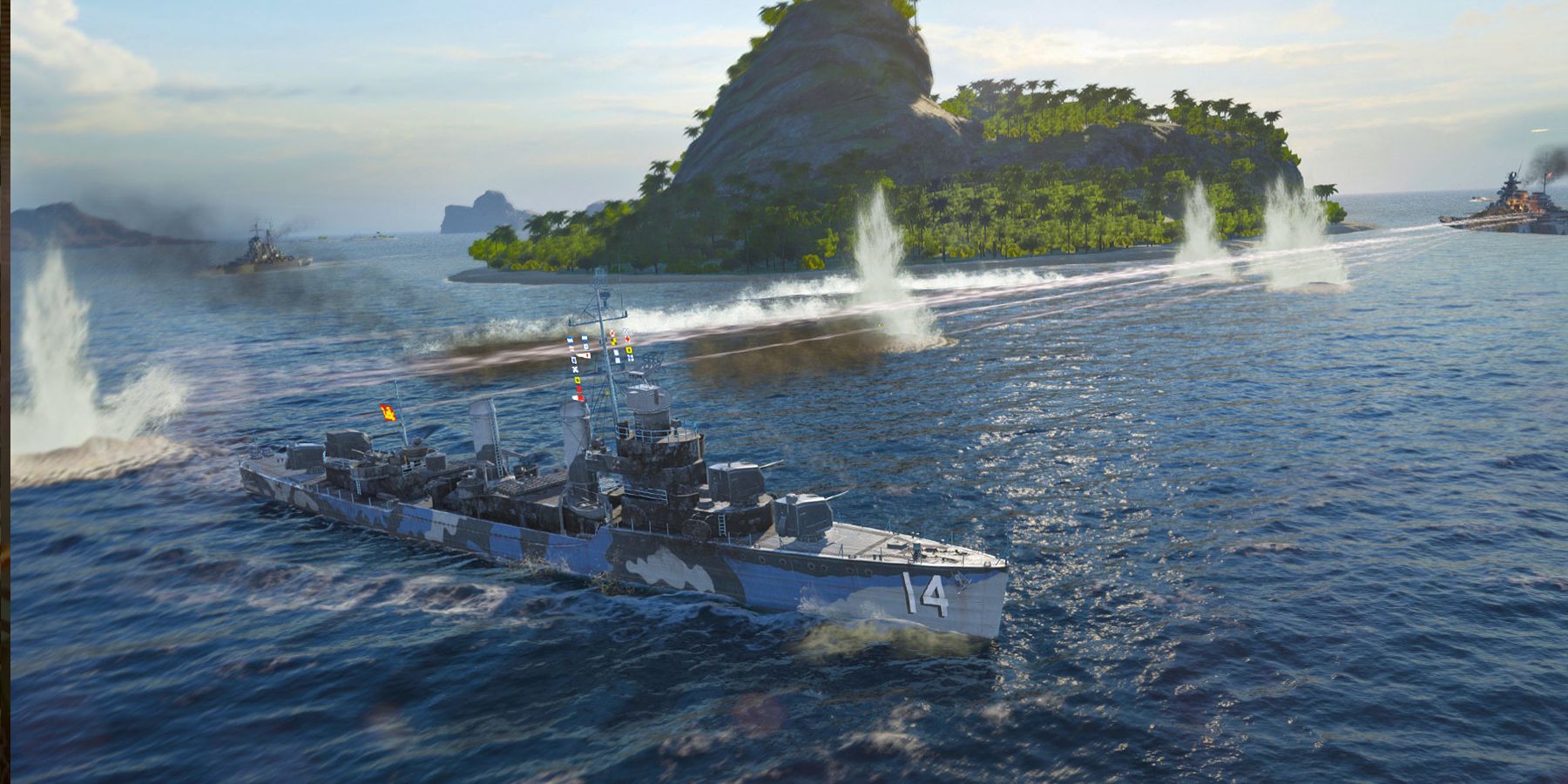 World of Warships gameplay featuring combat