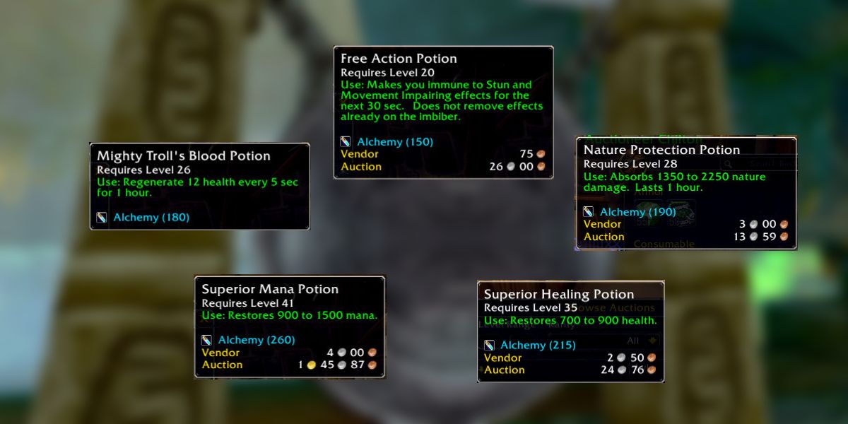 WoW SoD Sunken Temple Consumables Basics General Consumes