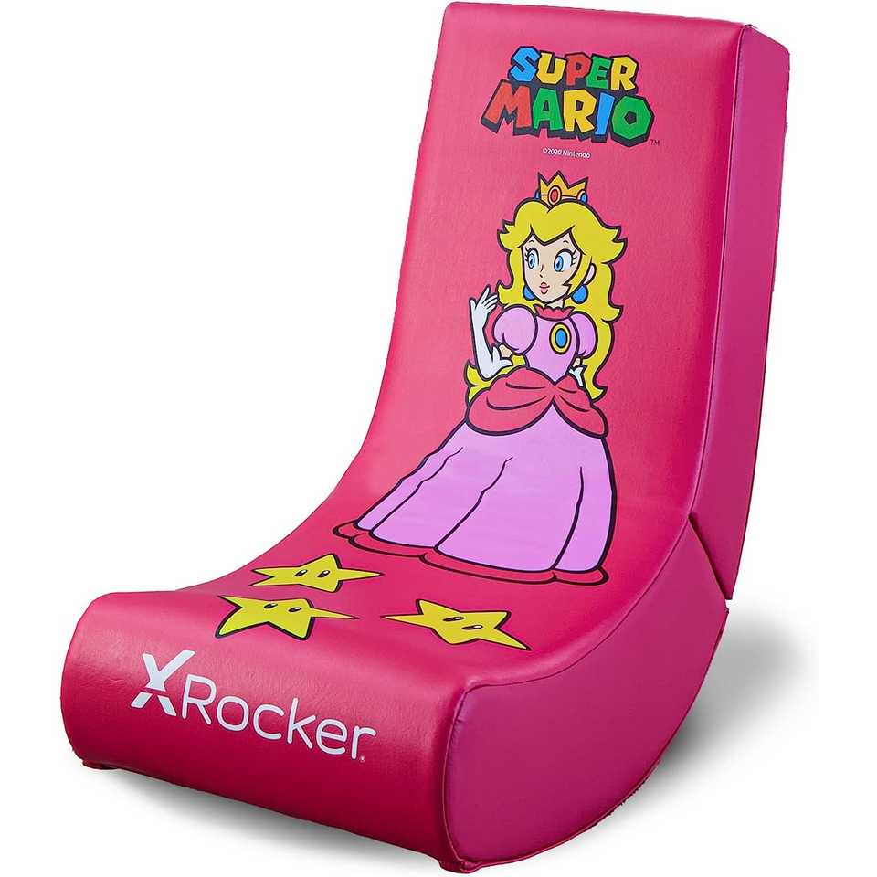 X Rocker Official Super Mario Video Gaming Floor Chair - Peach