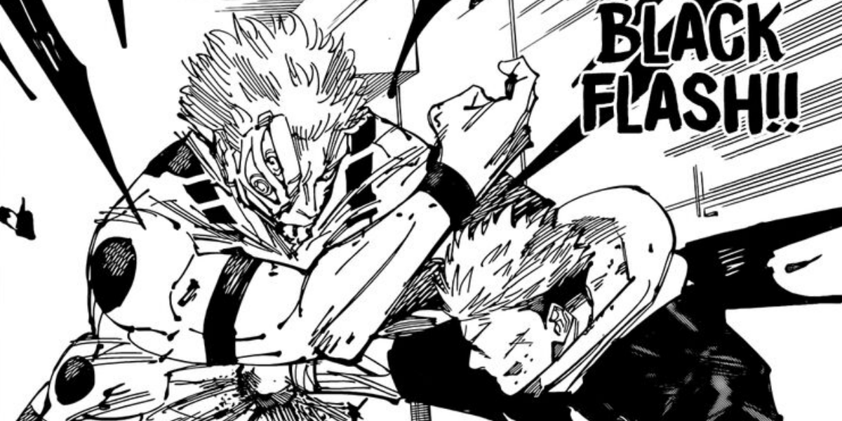 yuji hits black flash vs sukuna jujutsu kaisen jjk 258