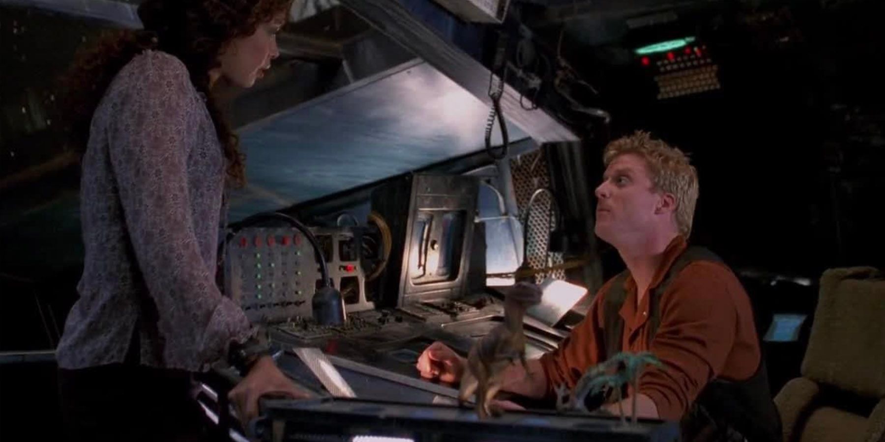 Zoe and Wash on the bridge of the Firefly-class Serenity