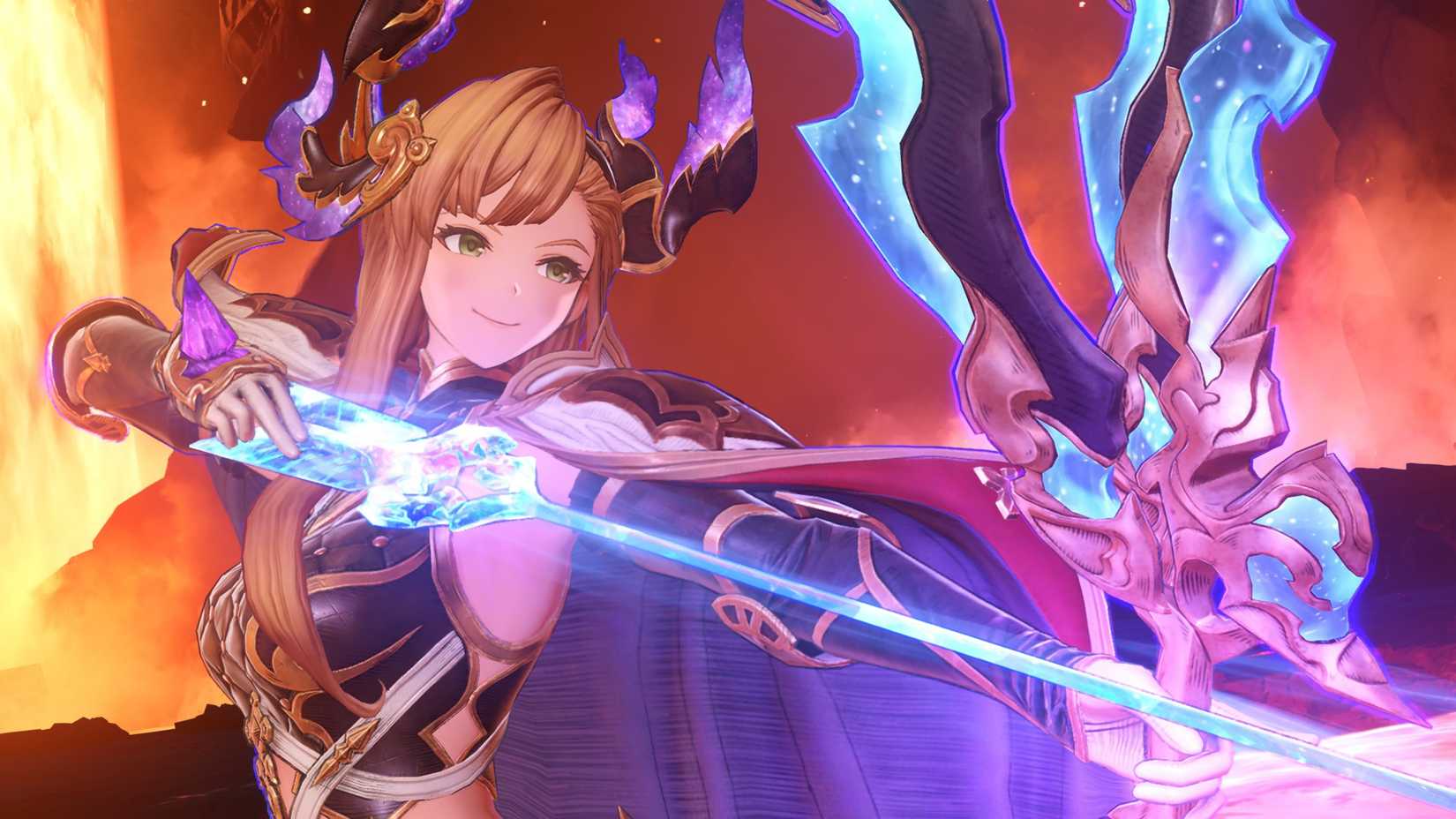 Tweyen's victory pose in Granblue Fantasy: Relink