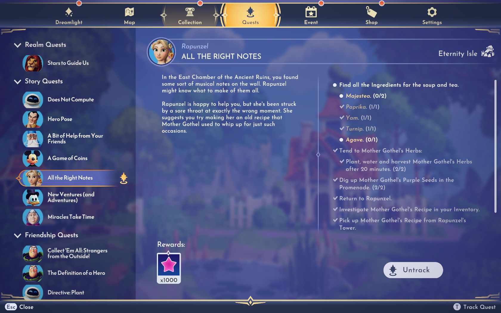 all the right notes quest description ddv