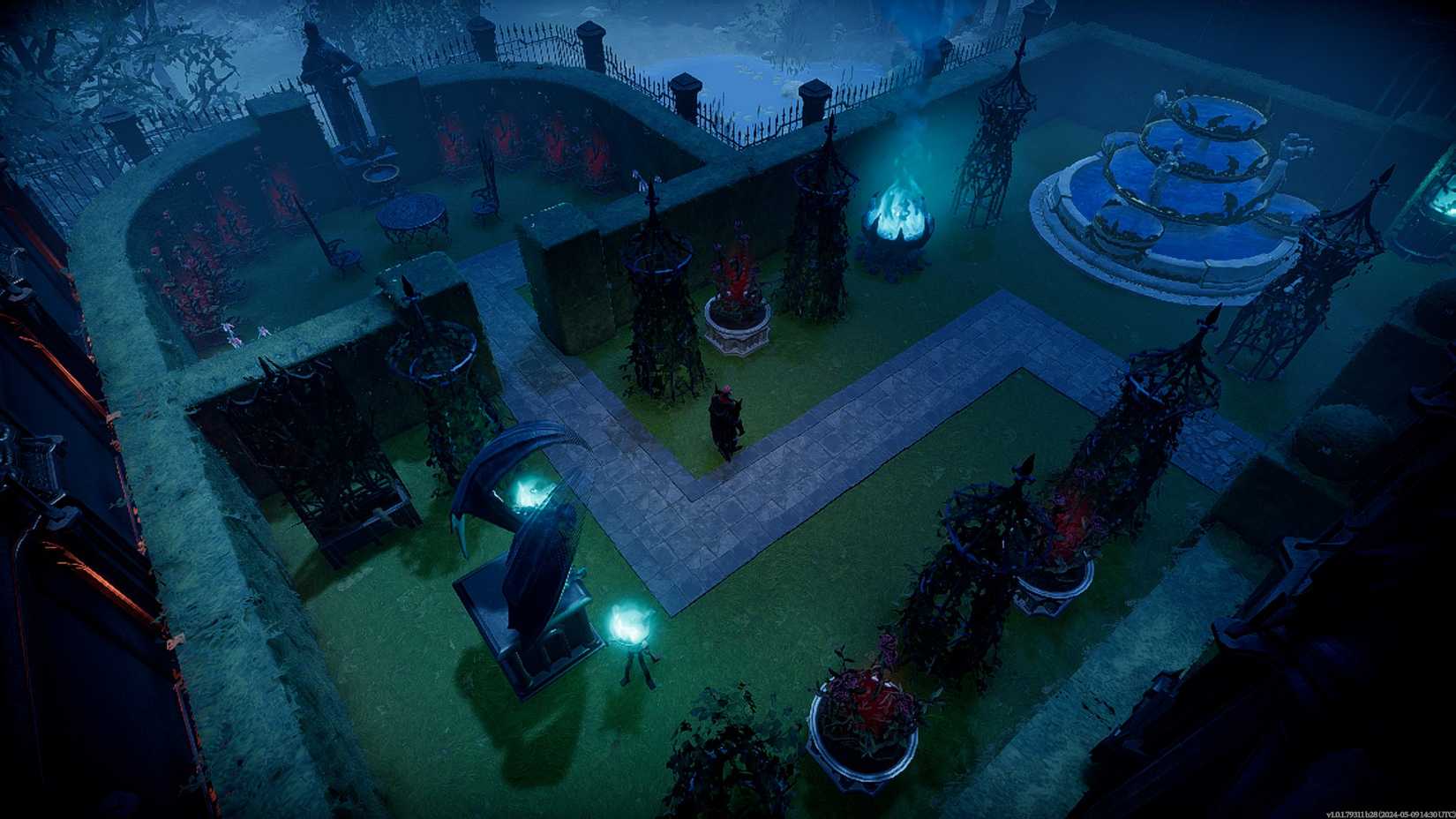 A decorated garden in V Rising