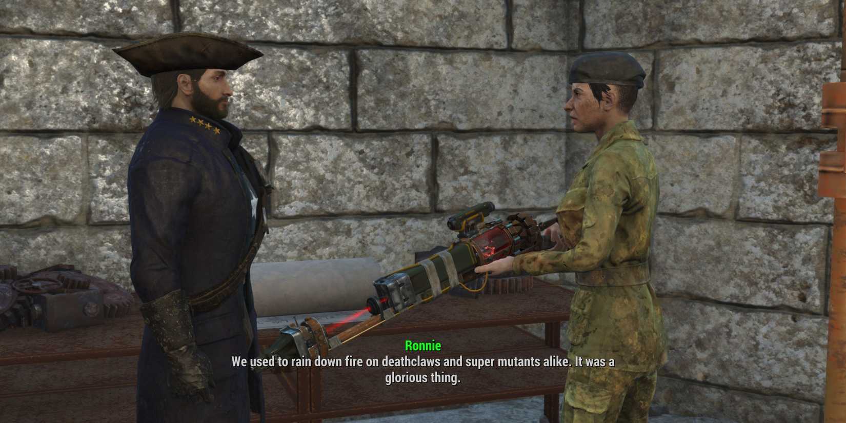 minutemen armory room with ronnie and sole survivor