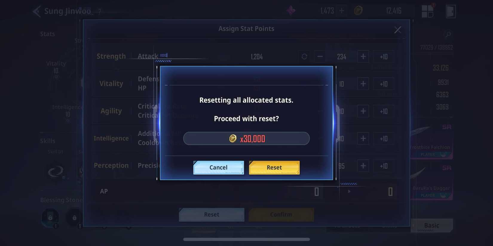 The Player Resetting Sung Jinwoo's Stats