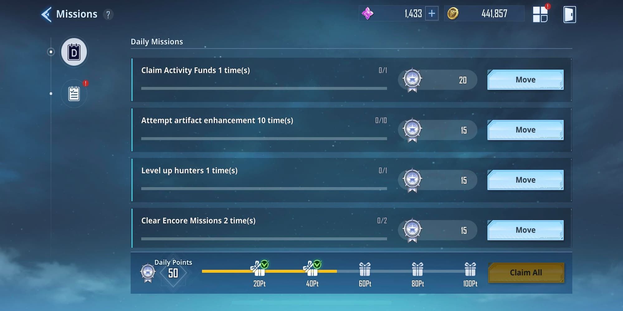 Multiple Daily Missions Not Being Completed 