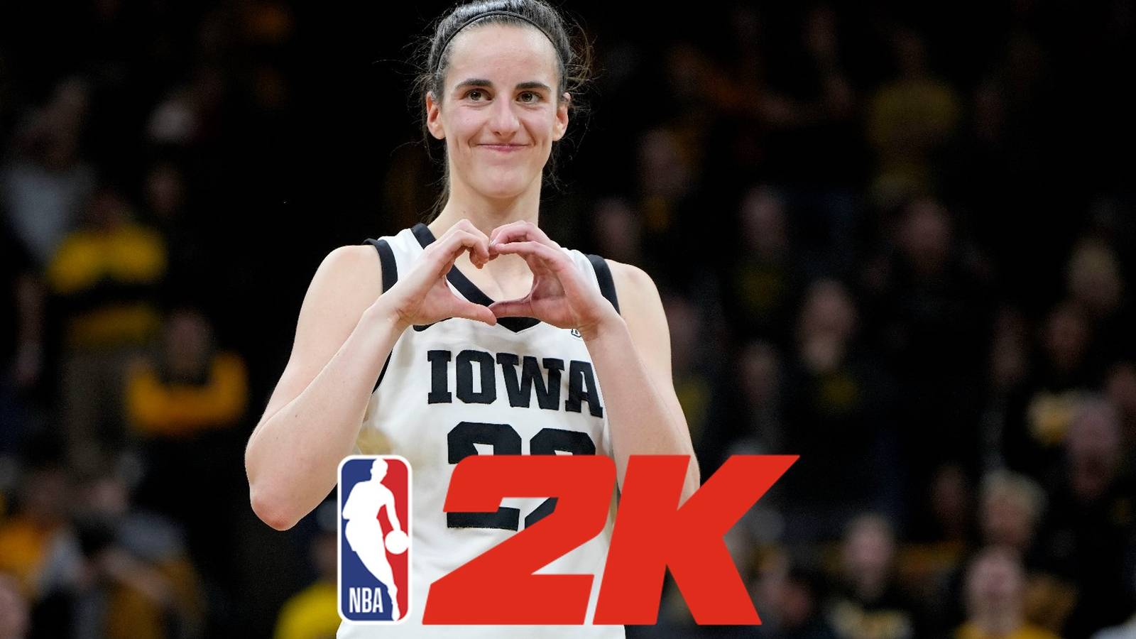 caitlin clark with nba 2k logo