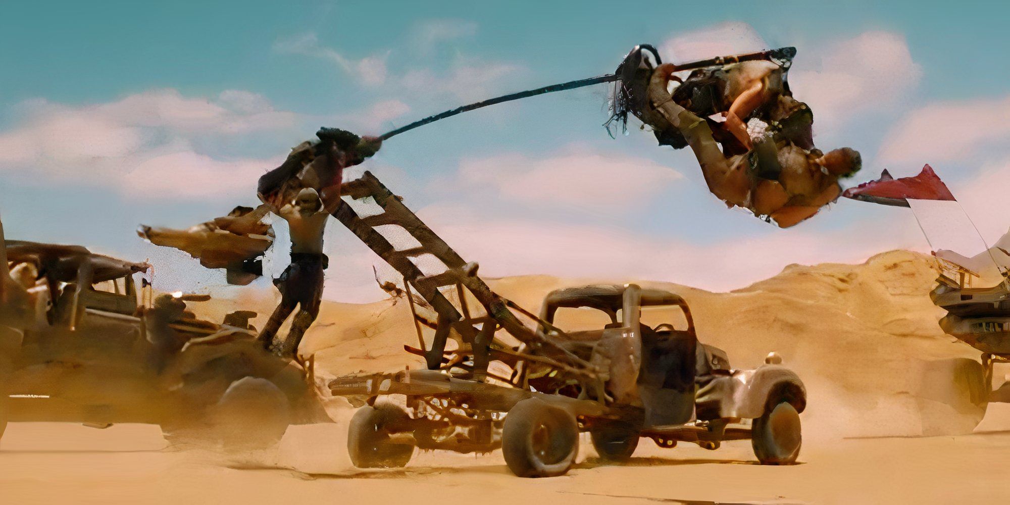 A car chase in Mad Max Fury Road