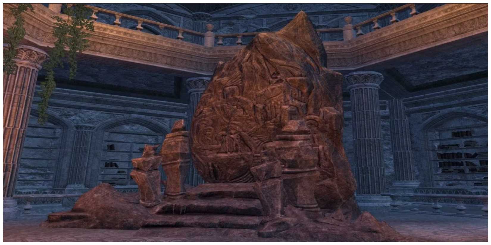 a depiction of Orgnum in a  Aldmeri altar