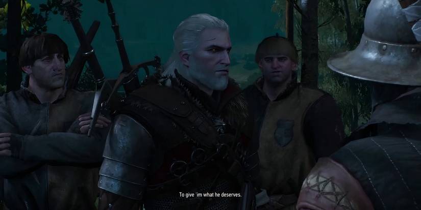 A faceoff with the Bloody Baron's henchmen in The Witcher 3