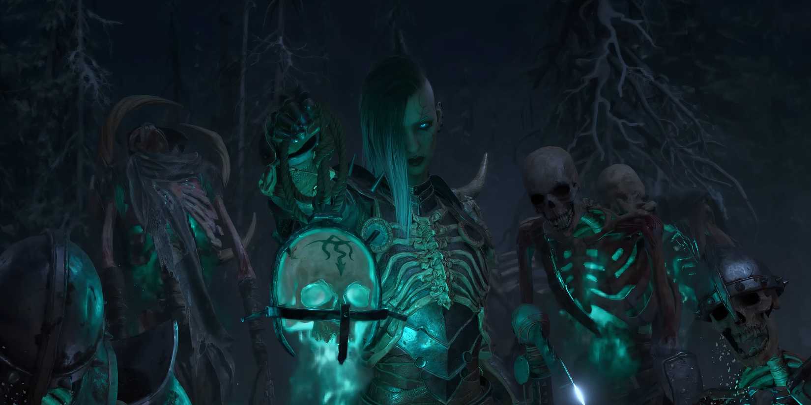 A Necromancer with their minions in Diablo 4