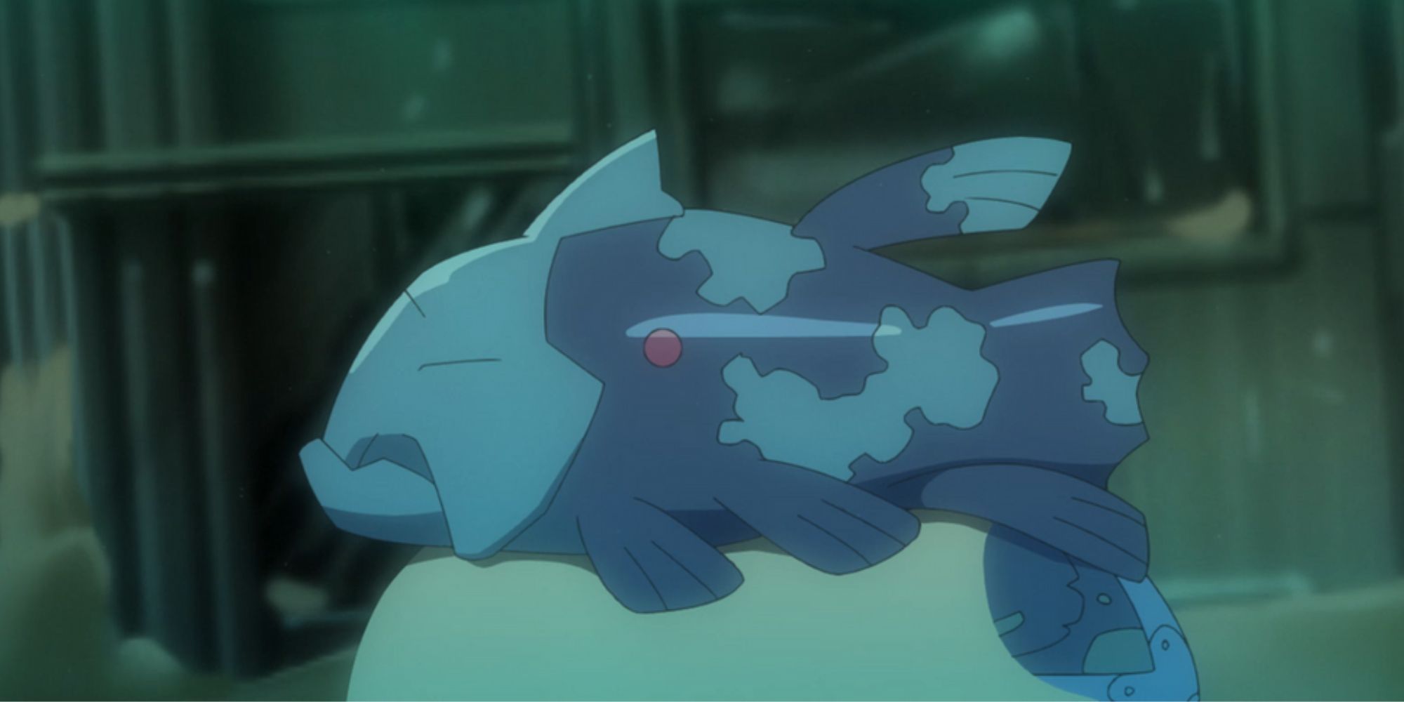 A wild Relicanth swimming around in the anime.