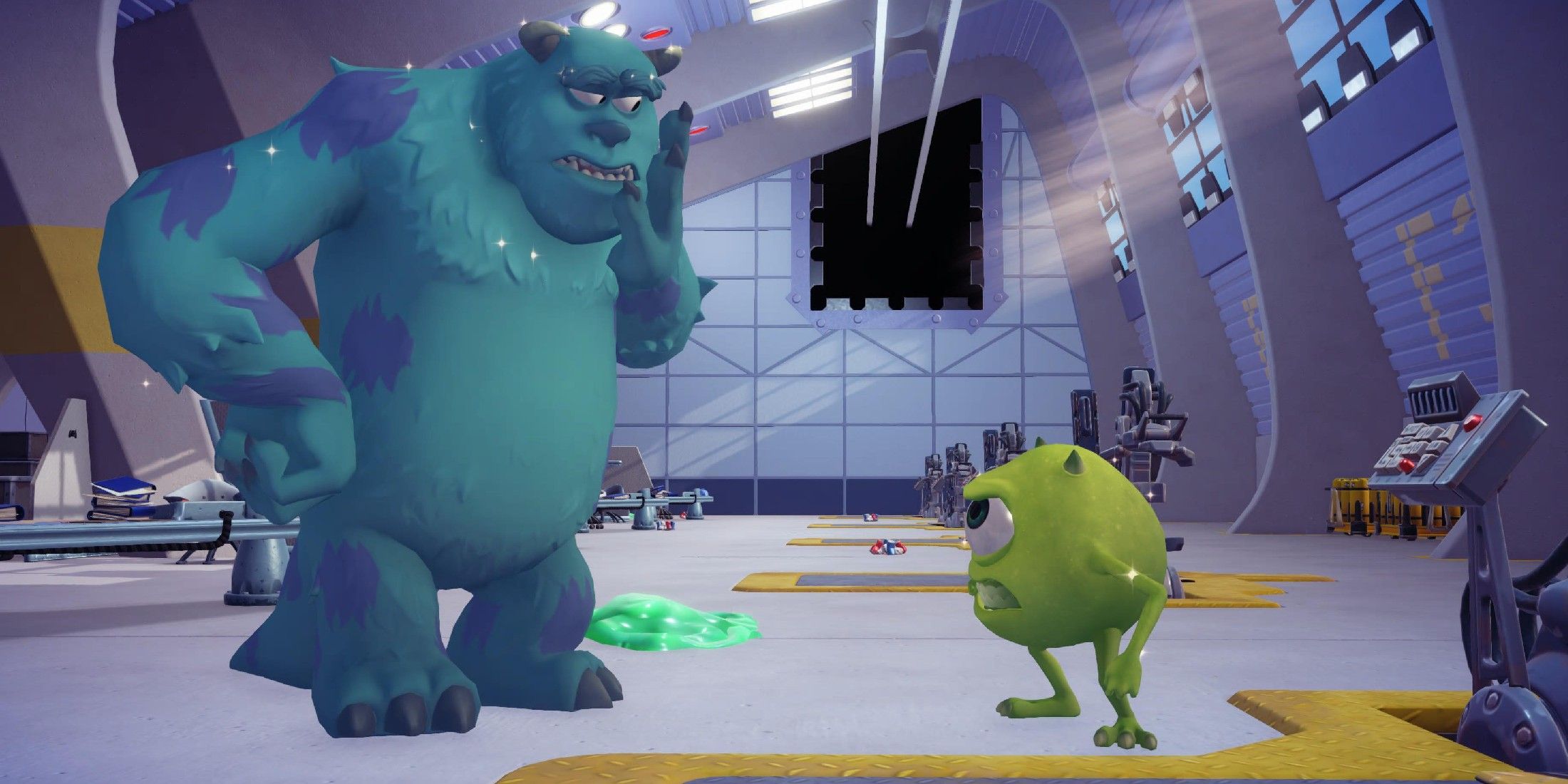 disney dreamlight valley mike and sulley arguing 