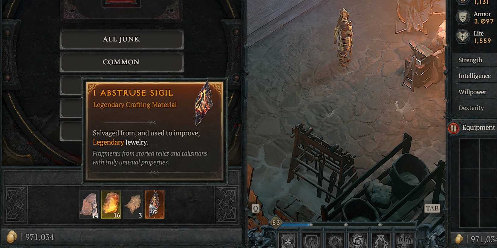 abstruse sigil in inventory diablo 4