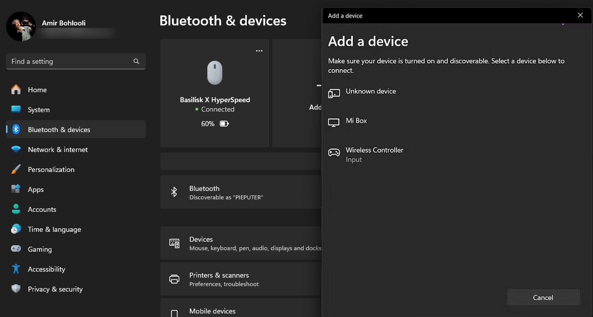 Adding the DualSense controller with Bluetooth