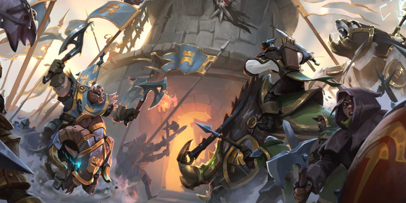 Opposing factions riding toward one another in Albion Online